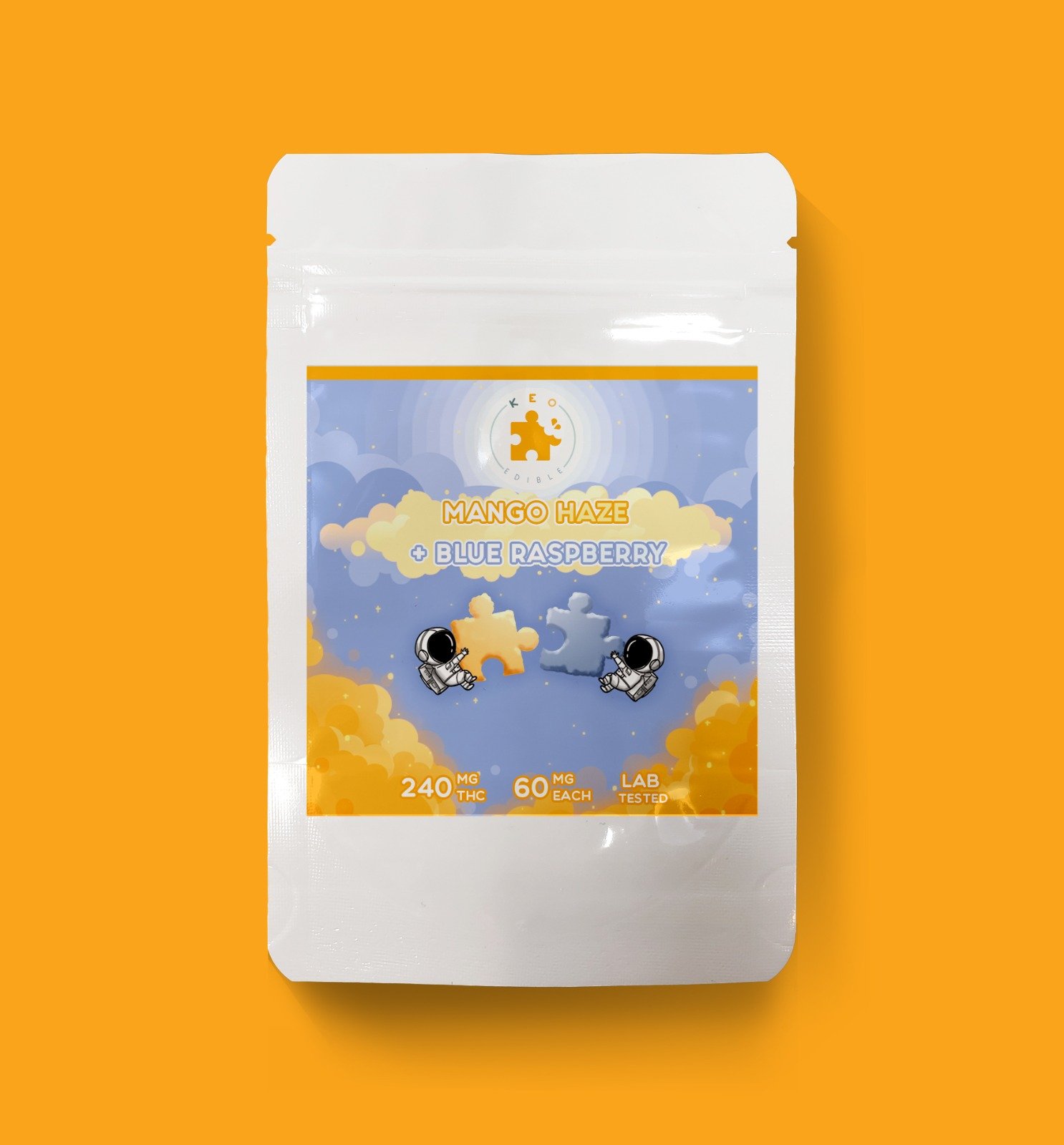 Puzzle-Gummibärchen mit Mango und Blauer Himbeere | 240 mg | Keo Edibles