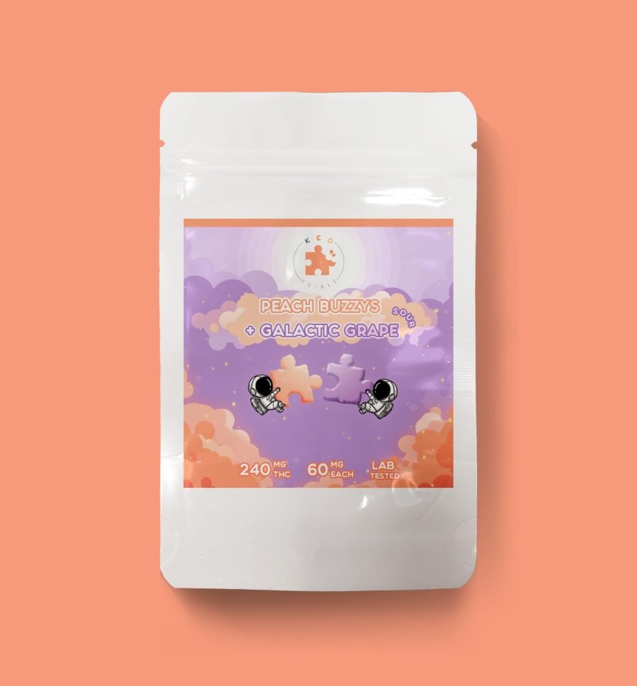 Pfirsich- und Trauben-Puzzle-Gummibärchen | 240 mg | Keo Edibles