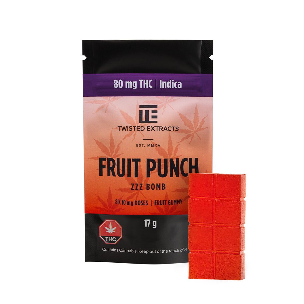 Fruit Punch Indica ZzZ Bomb | 80 mg THC | Twisted Extracts