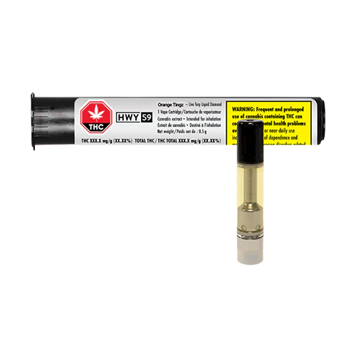 HWY 59 Orange Tingz Live Terp Liquid Diamond 510 Vape-Kartusche